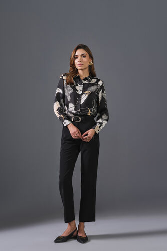 Luxe Printed Shirt, Black, image 2